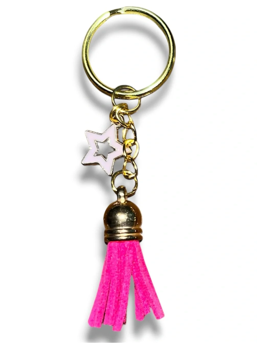 Handmade Cute Tassel Keychain Trio - Pink, Tan, Cream